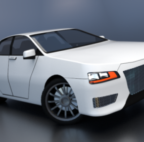 白色Tsm轿车3d模型