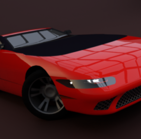 Modelo 3d de diseño de coche sedán rojo