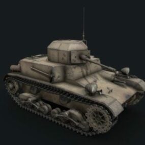 मिलिट्री टी2 लाइट टैंक 3डी मॉडल
