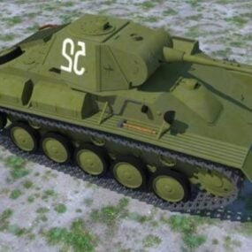 हथियार T70m लाइट टैंक 3डी मॉडल