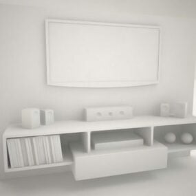 3д модель комплекта мебели для телевизора