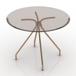 Round Glass Table Bright Design 3d model