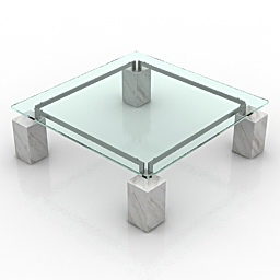 Glass Table Dielle Design 3d model