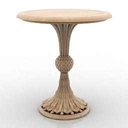 میز گرد چوبی کلاسیک چلینی مدل سه بعدی
