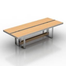 Wood Table Conference Design 3d model