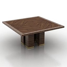 Square Wood Table Giorgio Design 3d model