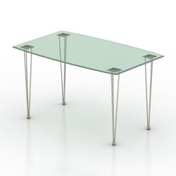 Mesa rectangular de cristal con diseño brillante modelo 3d