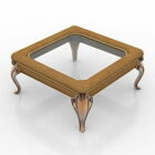 زجاج طاولة مربعة الساقين الكلاسيكية