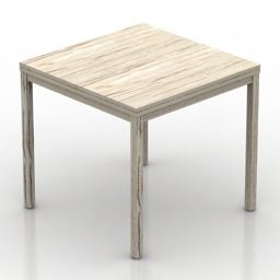 Wooden Square Table Furniture 3d model