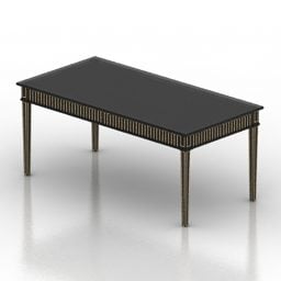 Black Rectangle Table Furniture 3d model