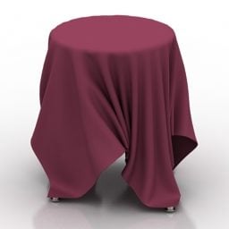 Coffee Table With Cloth Covered 3d model