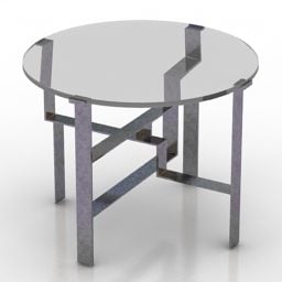 Muebles de mesa redonda de vidrio modelo 3d