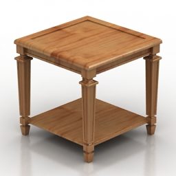 Antique Wood Table Fontainebleau 3d model