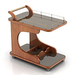 3D model dřevěného servisního stolu