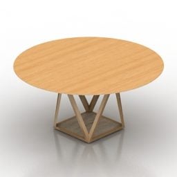Wooden Round Table Tobu Design 3d model