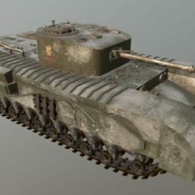 Model 3d Tank Senjata Churchill Vii