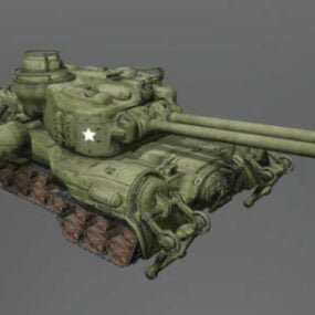 Tanque militar de dibujos animados modelo 3d