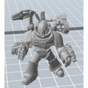 Techno Soldier Game Character Model 3D