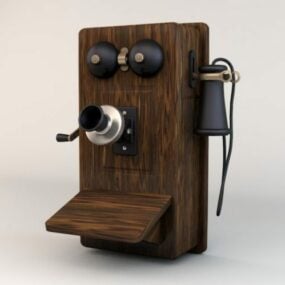 Retro 3D model telefonu