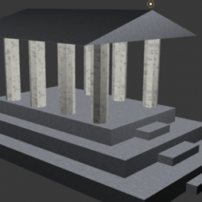 Model 3D zabytkowej świątyni Low Poly