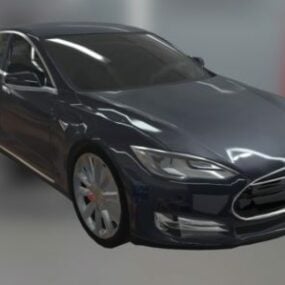 Tesla Car Model S Svart 3d-modell