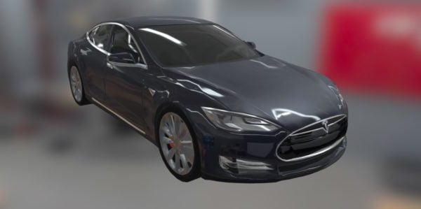 Tesla bil modell S svart