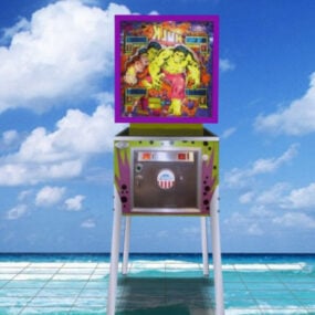 La máquina de pinball del juego Hulk modelo 3d