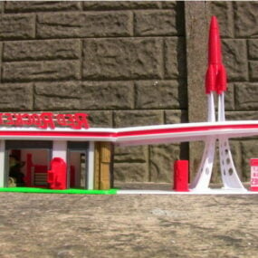 Múnla 3d Long Spásárthach Cartoon Rocket Explorer
