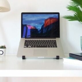 Potisknutelný geometrický stojan Macbook Pro 3D model