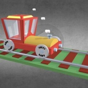 Cartoon Lonely Train 3d model