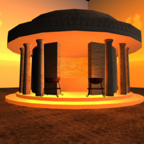 Bygga templet Lowpoly 3D-modell
