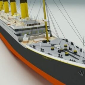 Титаник Корабль Lowpoly модель 3d