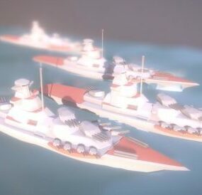 Model 3d Transportasi Kapal Armada Toon