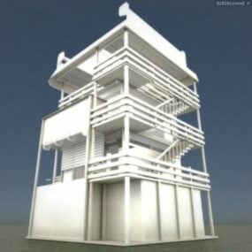 Tower House modern design 3d-modell