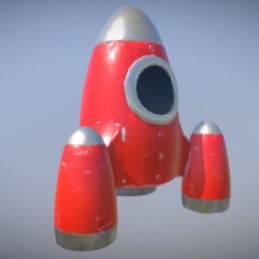 Tecknad Toy Rocket 3d-modell