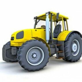 Yellow Farm Tractor 3d model