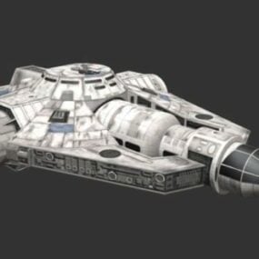 Modelo 3d de nave espacial de ficção científica de transporte