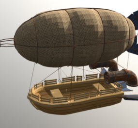 Zeppelin Airship With Boat 3d model