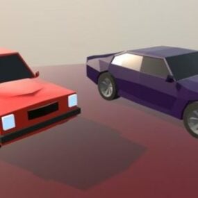 Lowpoly ゲーム用の車3Dモデル