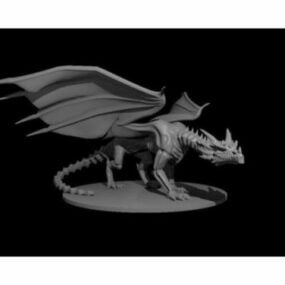 Modello 3d di scultura del personaggio del drago non morto