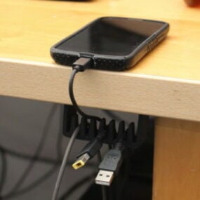 3d модель держателя кабеля под столом для печати