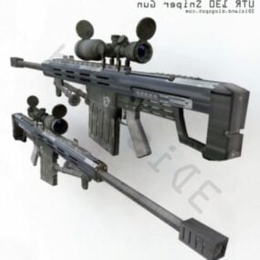 Modello 3d della pistola da cecchino dell'esercito Utr