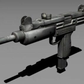 Model 3d Senjata Pistol Uzi Tentera