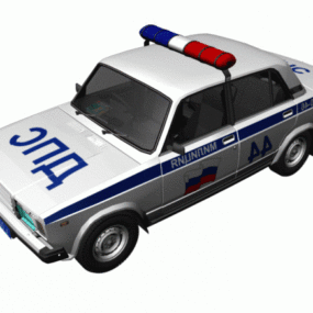 3д модель российской полицейской машины ВАЗ
