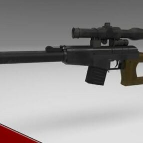 Modello 3d dell'arma per pistola da cecchino Vss