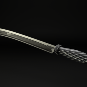 Model 3d Pedang Hitam Samurai