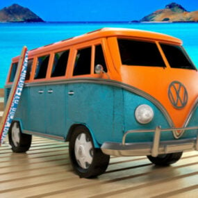 Modelo 3D do Fusca Volkswagen vintage