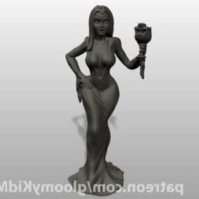 वैम्पायर गर्ल चरित्र मूर्तिकला 3डी मॉडल