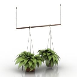 3д модель Домашняя ваза "Папоротник и растение Декор"
