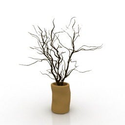 Vase Dead Tree Decoration 3d model